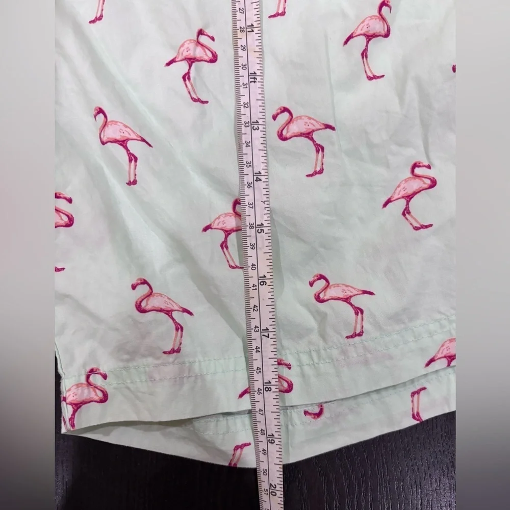 NWOT Massive Men’s Mint Green Elastic Drawstring Shorts Flamingo Design Size XL